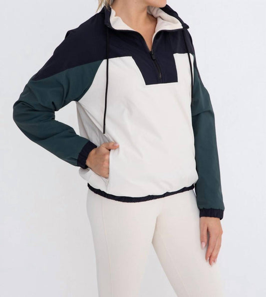Mono B - Dash Color Block 1/4 Zip Pullover Jacket