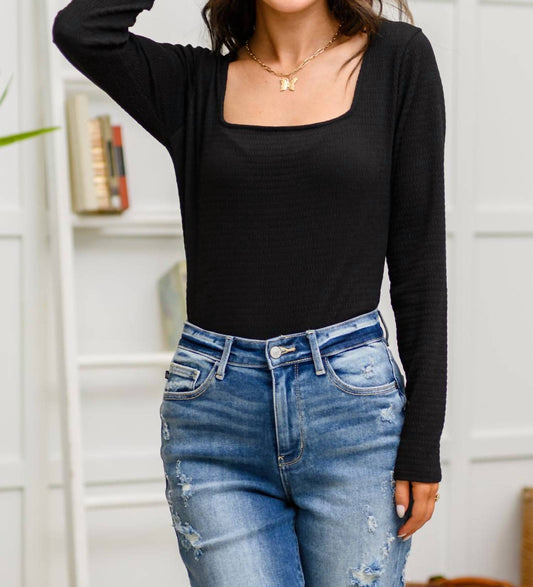 Heimish Usa - Trisha Textured Square Neck Bodysuit