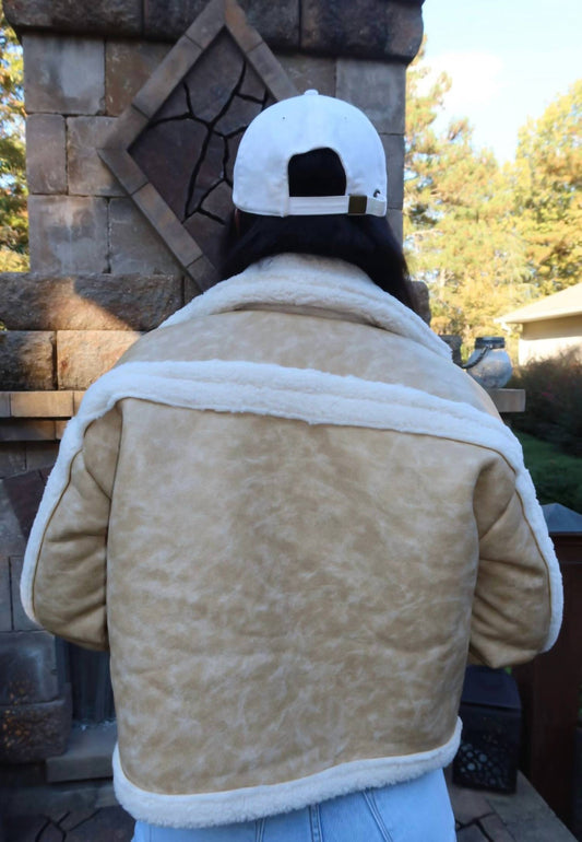 Act Pretty - Washed Polyurethane Short Shearling Coat