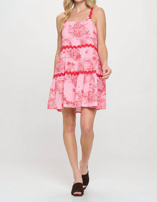 Meet Me In Santorini - Sunset Cottage Ric Rat Detailed Dress