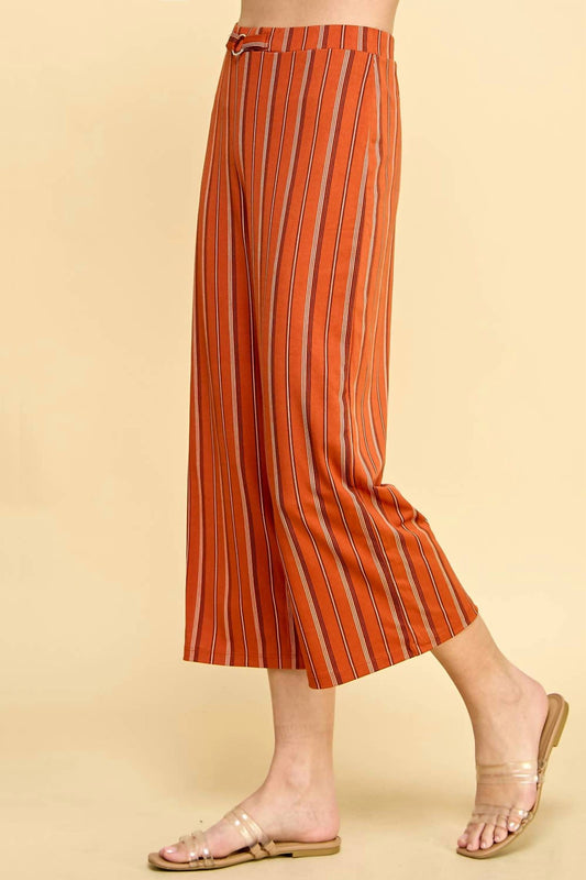 Bebop - High Waist Cropped Striped Pants