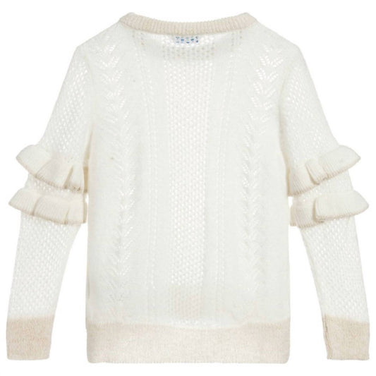 Mayoral - Girl's Ruffle Sleeve Shimmer Sweater