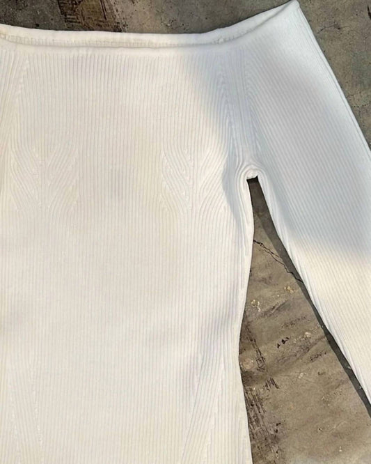 Enza Costa - Women's Soft Structure Knitted Off Shoulder Top