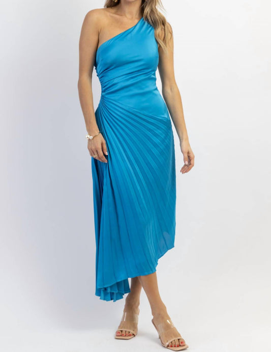 CAYMAN PLEATED ASYMM MAXI DRESS