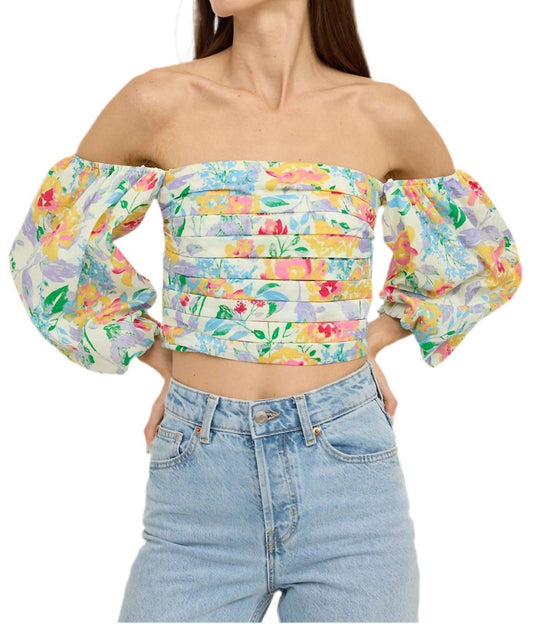 Raisonnel - Floral Print Off Shoulder Top