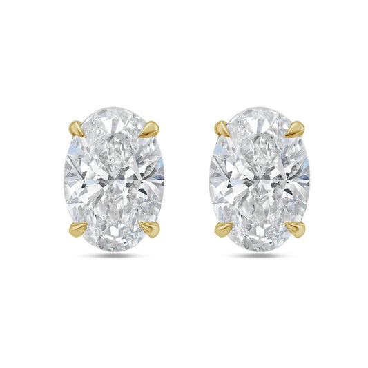 Diana M Jewels - 8.00 Cts Lab Grown Oval Cut Stud Earrings