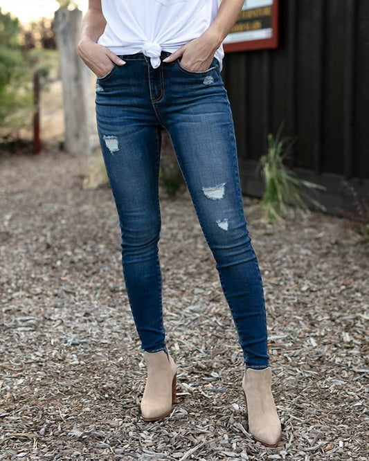 Grace And Lace - Repurpose Denim Distressed Jeans