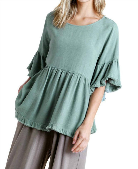 Umgee - Bell Sleeve Peplum Top