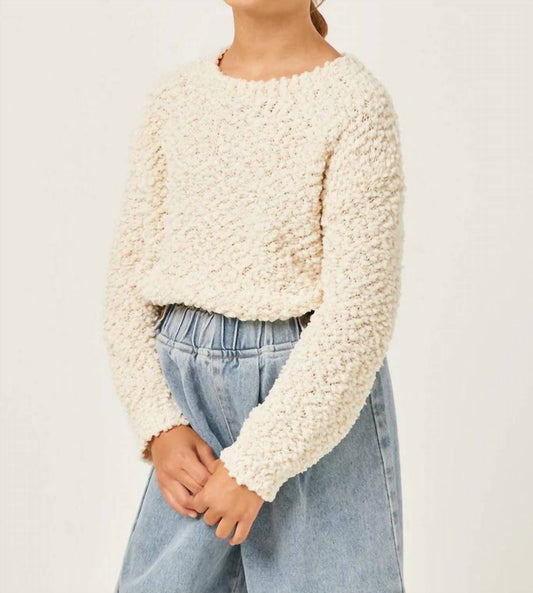 Hayden Girls - Knit Popcorn Pullover Sweater