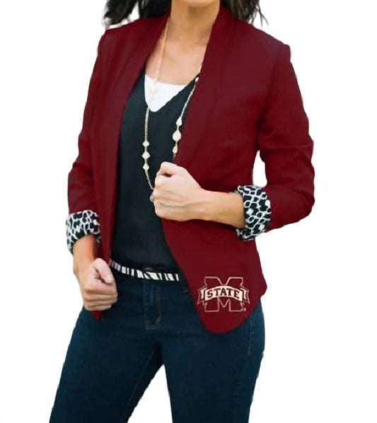 Gameday Couture - Mississippi State University Ikat Logo Blazer