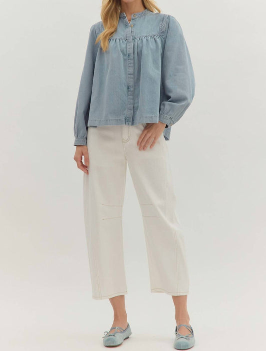 Entro - Abby Light Long Sleeve Denim Top