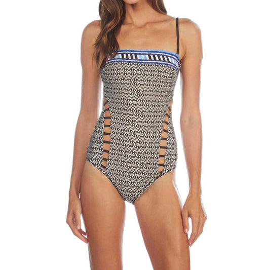 Kenneth Cole - Bandeau Cut Out One Piece Swimsuit