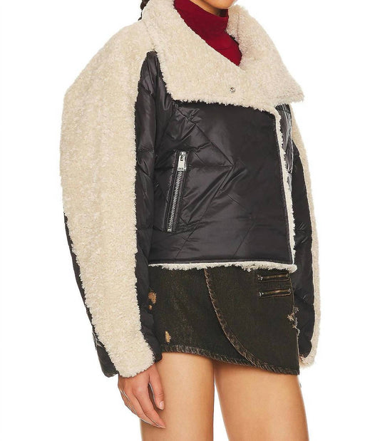 Lamarque - Faux Fur Nylon Mix Puffer Jacket