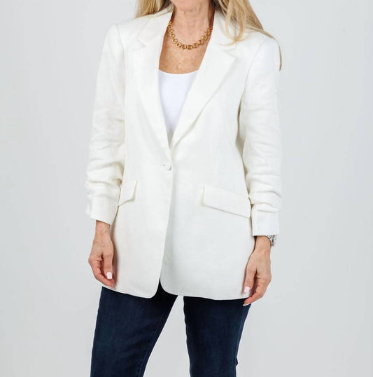 Cinq A Sept - Linen Suiting Kylie Blazer - Ivory