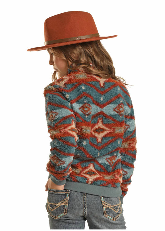 Rock & Roll Cowgirl - Girls Sherpa 1/4 Zip Pullover