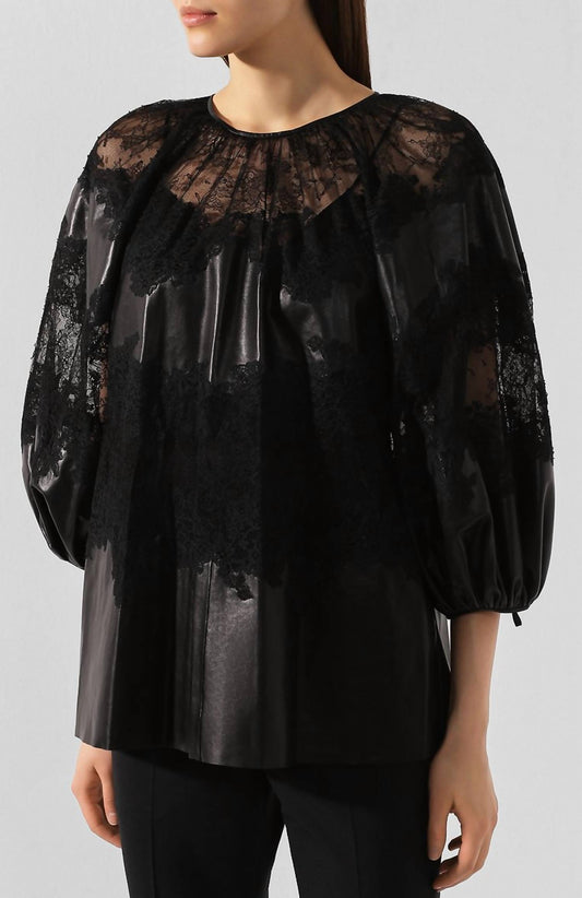 Valentino - Loose Glossy Leather Blouse