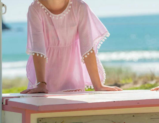 Snapper Rock - Pink Sherbet Pom Pom Cover Up