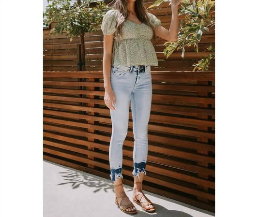 Vervet By Flying Monkey - Mid Rise Acid Wash Crop Skinny Jeans