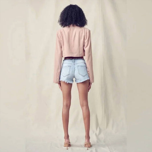 Kancan - Low Rise Distressed Button Fly Shorts