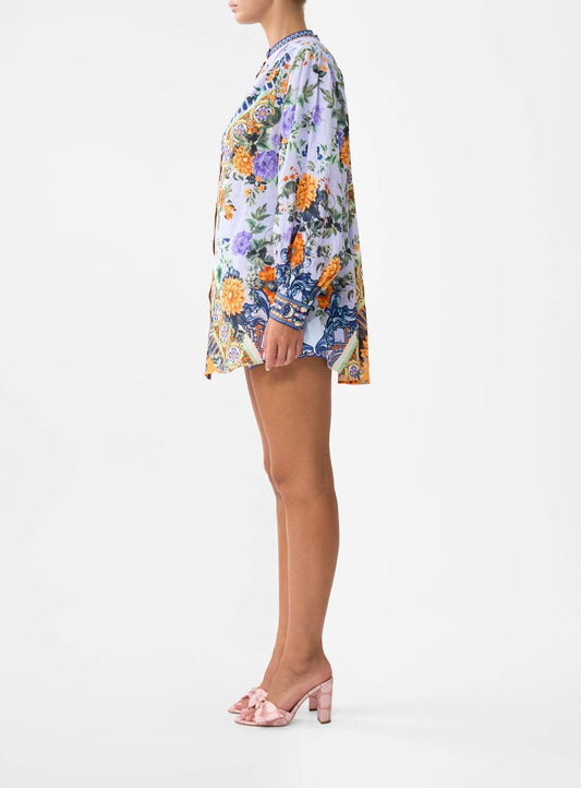 Camilla - Blouson Sleeve Long Length Blouse With Yoke