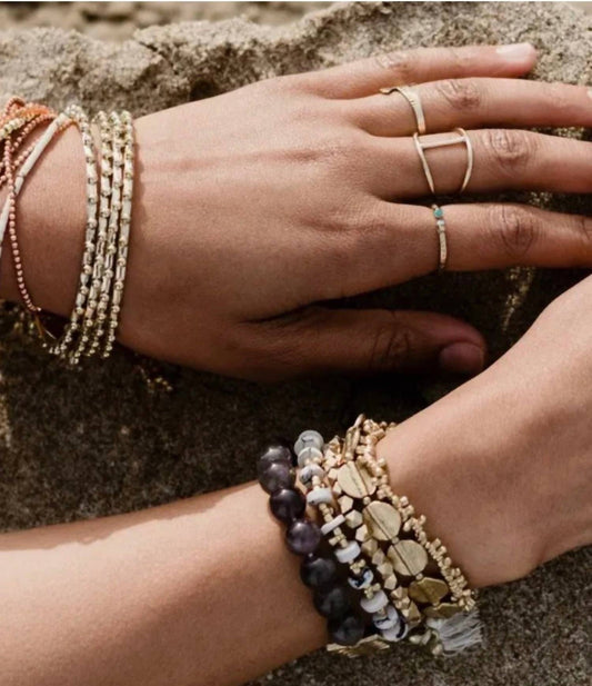 Baizaar - Women's Brass Studded Bangle Bracelet