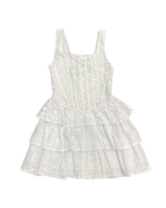 Flowers By Zoe - Girls Eyelet Tank Tiered Dress