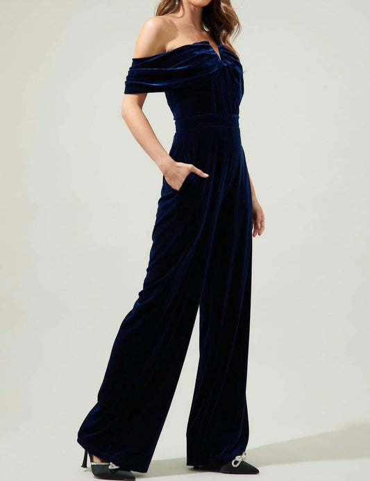 Sugarlips - Velvet Off the Shoulder Jumpsuit