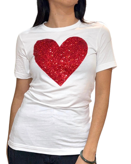 Love & Bambii - Sequin Heart Tee