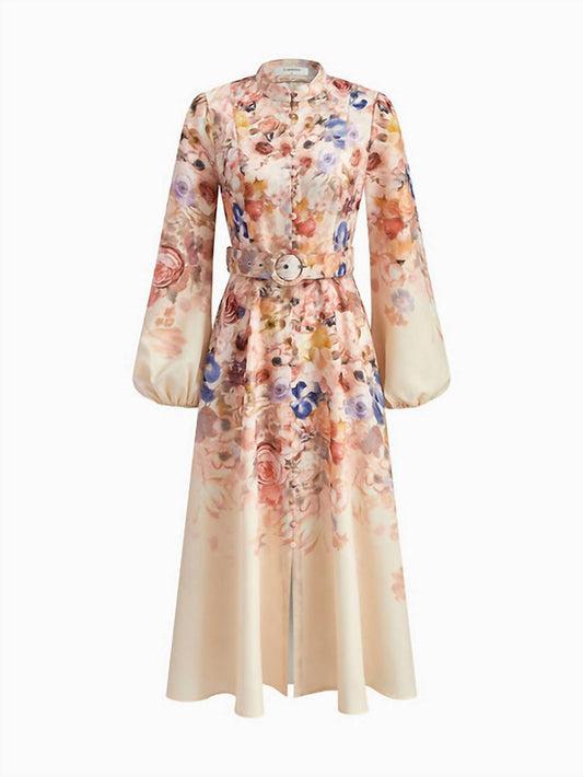 Commense - Women's Belted Floral Dress