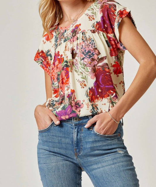 Andree By Unit - Floral Cap Sleeve Blouse