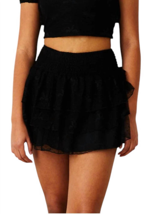 Theme - Gemma Mesh Bow Mini Skirt