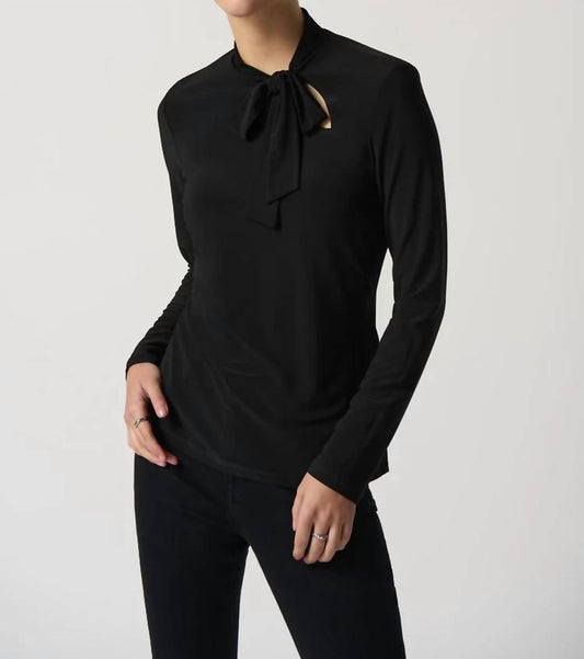 Joseph Ribkoff - Long-Sleeve Bow Neck Top