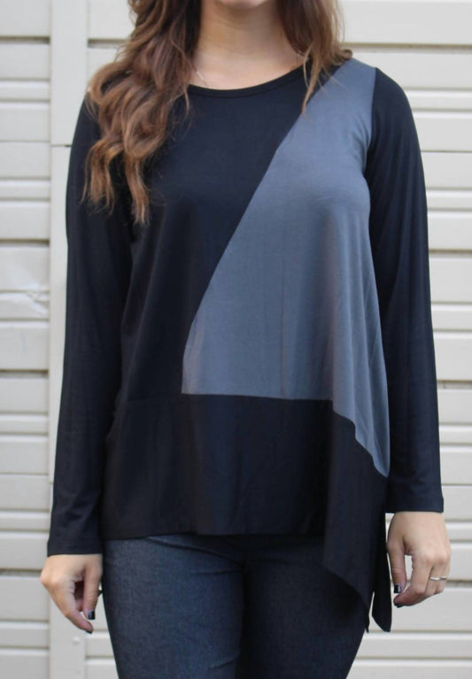 Comfy Usa - Clara Color Block Asymmetrical Top