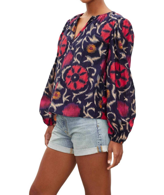Velvet By Graham & Spencer - Fraser Printed Silk Cotton Voile Top