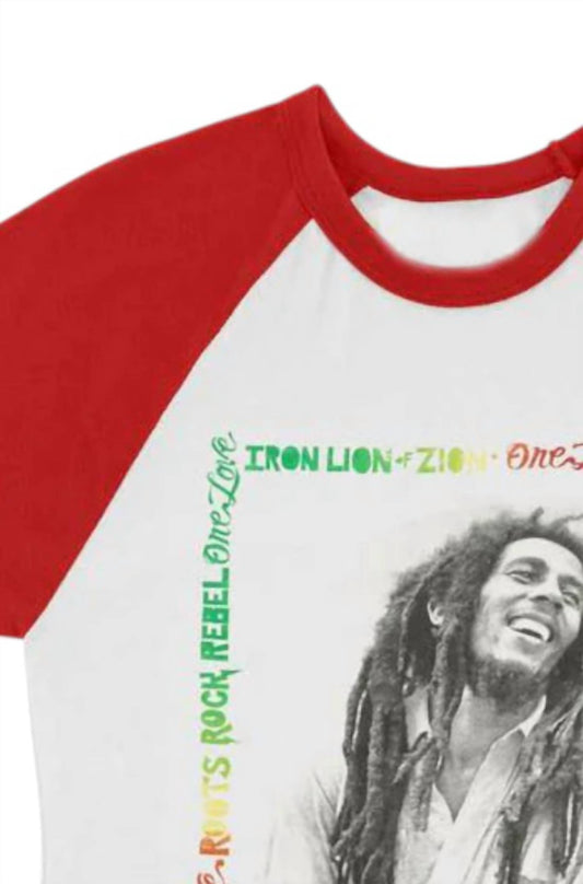 Bob Marley - Teen's Songs Frame Quarter Sleeve Raglan Tee