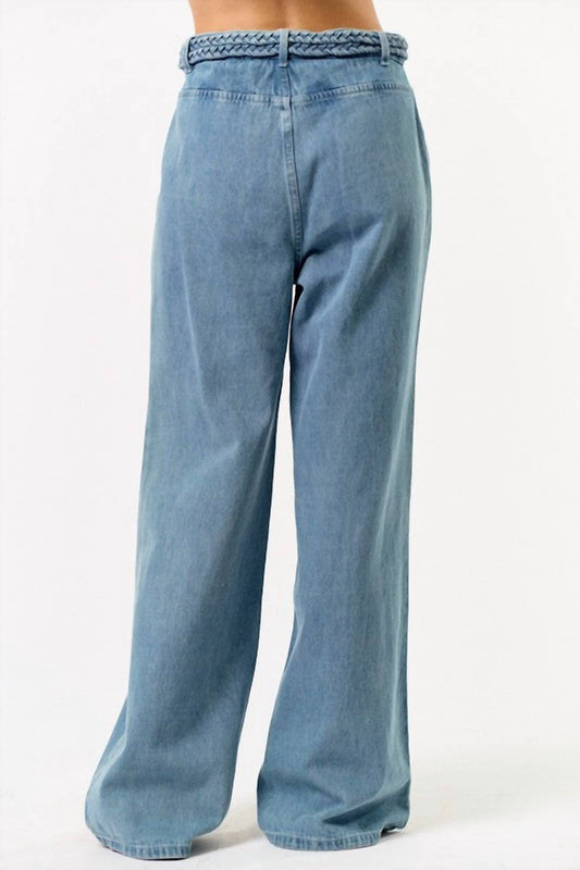 Lalavon - Front Pocket Denim Pants