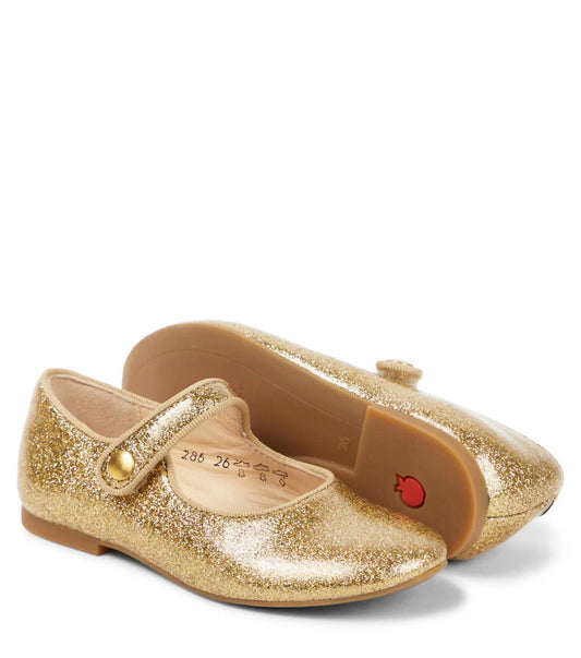 Pom D'Api - Girl's Daisy Glitter Lisse Mary Jane Shoe