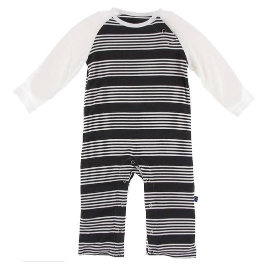Kickee - Baby Long Sleeve Raglan Romper