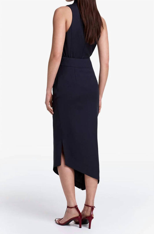 Smythe - Asymmetrical Mid Rise Midi Skirt
