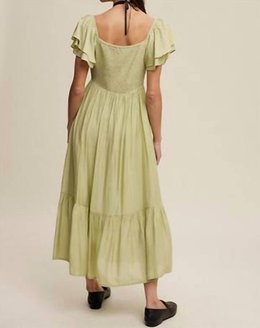 Listicle - Estee Ruffled Short Sleeve Maxi