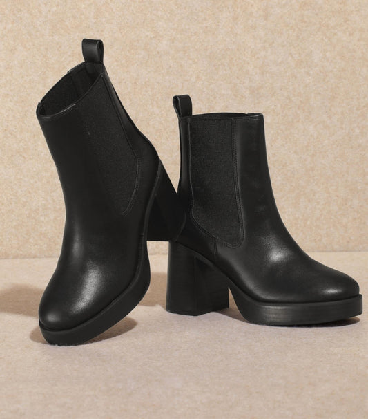 Mi.Im - Women's Classic Leather Platform Ankle Booties