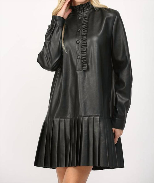 Fate By Lfd - Pleated Faux Leather Dress