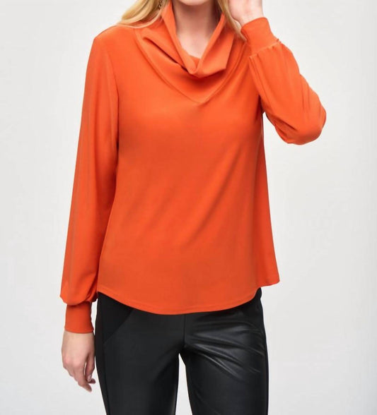 Joseph Ribkoff - Cowl Neck Puff Sleeve Top