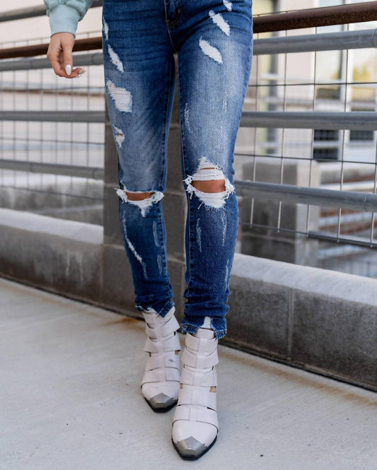 Ampersand Ave - Denim Distressed Skinny Jean