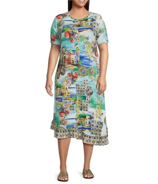 Johnny Was - Janie Favorite Asymmetric Hem Short Sleeve Dress - Plus