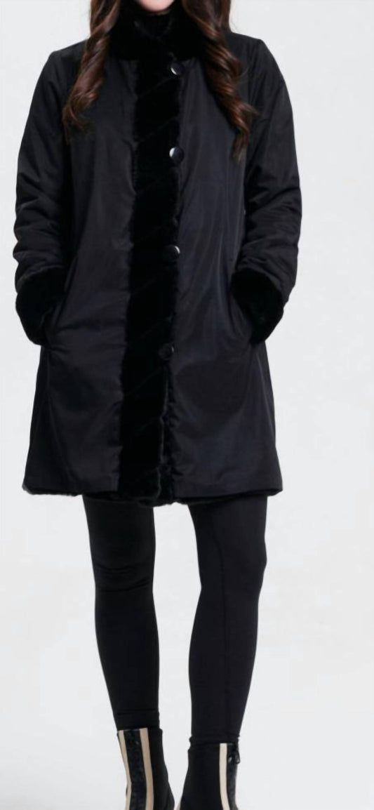 Nikki Jones - Reversible Faux Fur Rain Coat