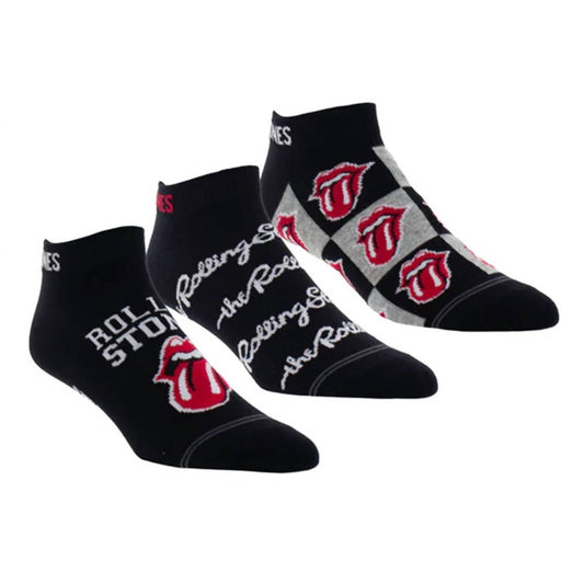 Perri’S Socks - Unisex - Rolling Stones Collegiate Tongues Liner Socks - 3 Pair