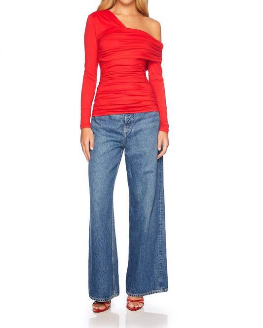 Susana Monaco - One Arm Off Shoulder Gathered Top