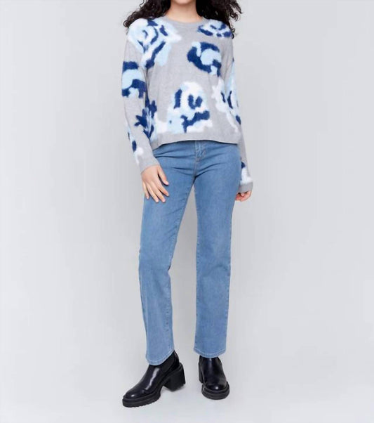 Charlie B - Fuzzy Floral Jacquard Sweater