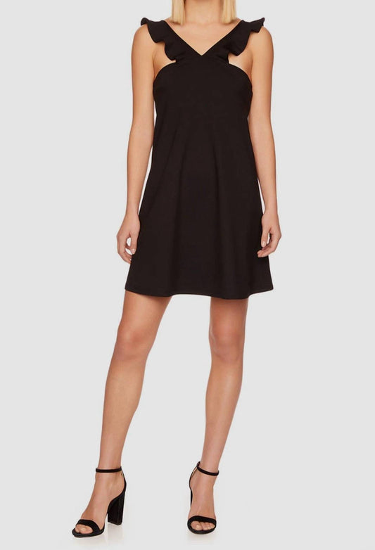 Susana Monaco - Ruffle V Strap Trapeze Mini Dress